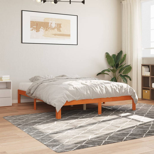 Letto senza Materasso Marrone Cera 180x200 cm in Legno di Pino - homemem39