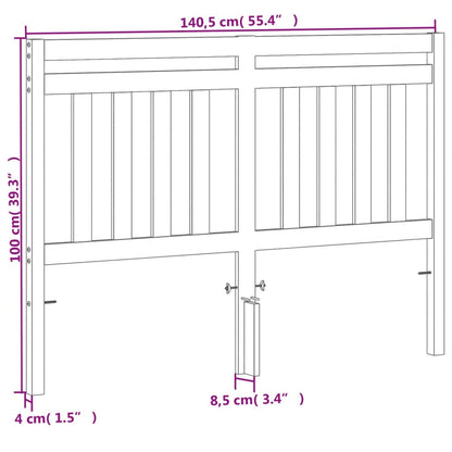 Testiera Marrone Cera 135 cm in Legno Massello di Pino