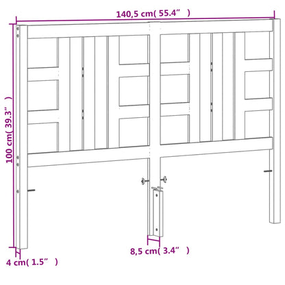 Testiera Marrone Cera 135 cm in Legno Massello di Pino