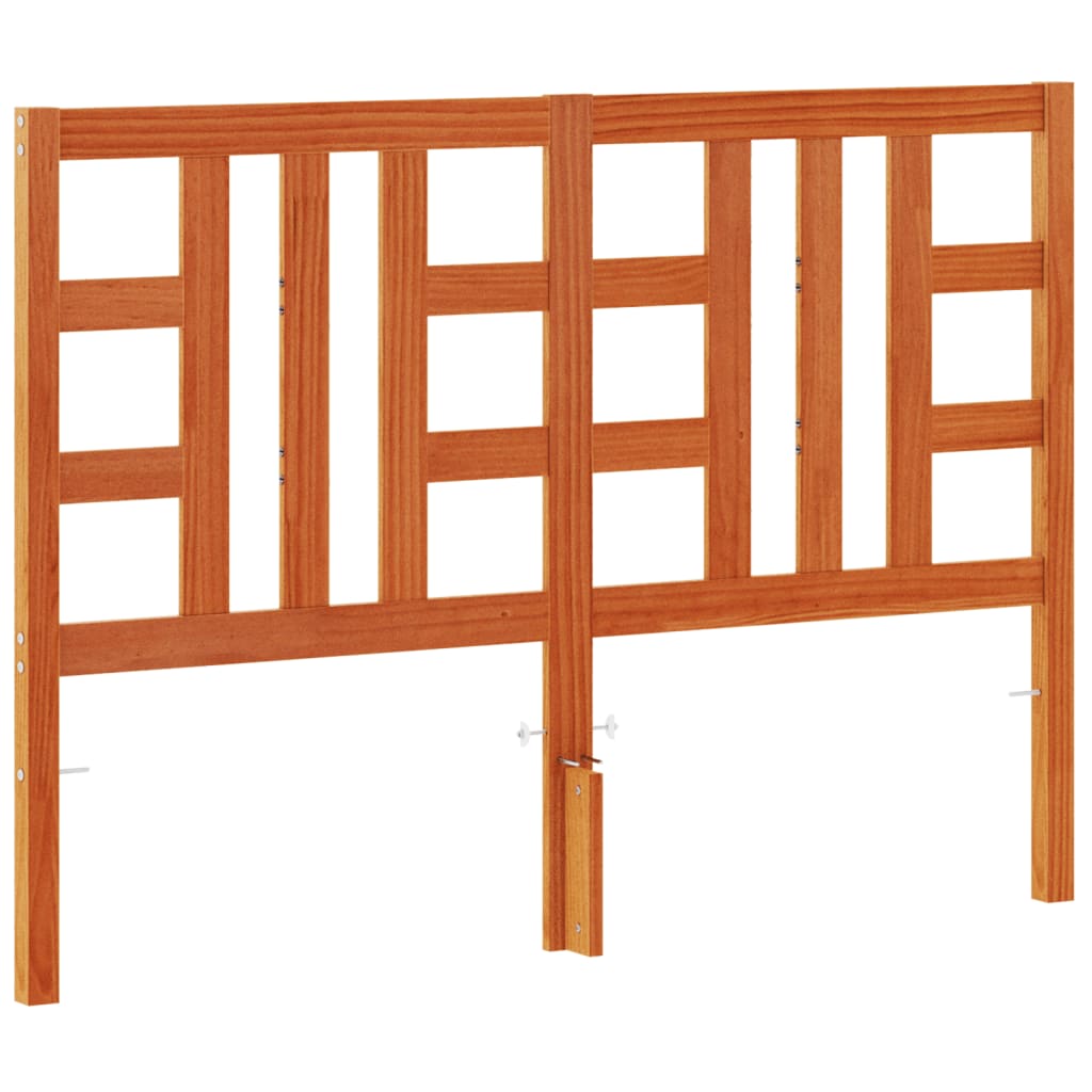 Testiera Marrone Cera 150 cm in Legno Massello di Pino - homemem39