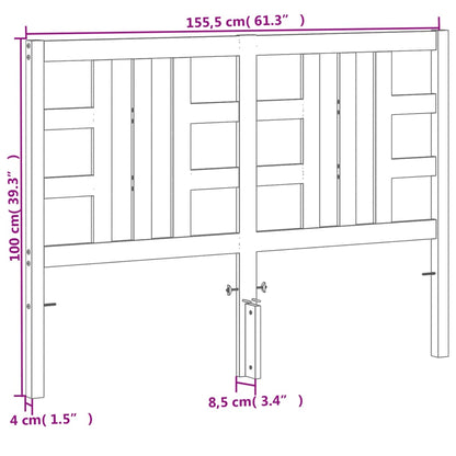 Testiera Marrone Cera 150 cm in Legno Massello di Pino