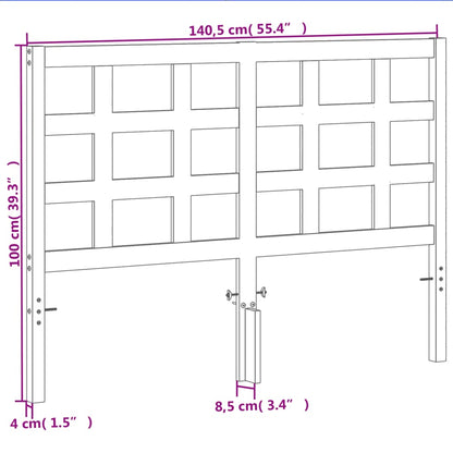 Testiera Marrone Cera 135 cm in Legno Massello di Pino