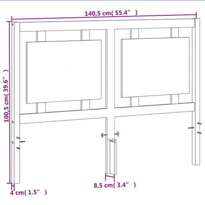 Testiera Marrone Cera 135 cm in Legno Massello di Pino