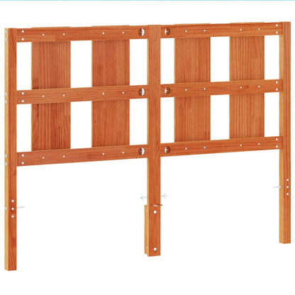 Testiera Marrone Cera 135 cm in Legno Massello di Pino - homemem39