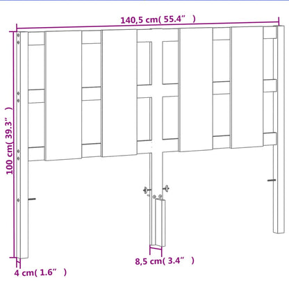 Testiera Marrone Cera 135 cm in Legno Massello di Pino