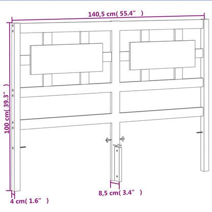 Testiera Marrone Cera 135 cm in Legno Massello di Pino