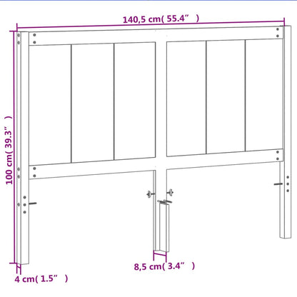 Wax Brown Headboard 135 cm in Solid Pine Wood