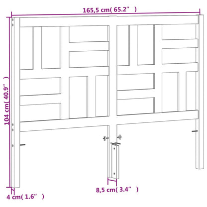 Testiera Marrone Cera 160 cm in Legno Massello di Pino