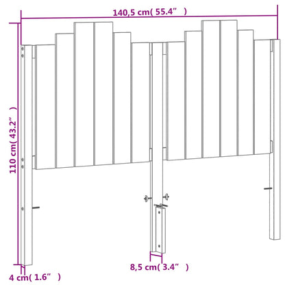 Testiera Marrone Cera 135 cm in Legno Massello di Pino