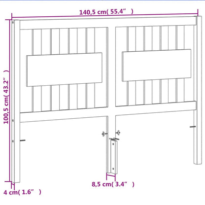 Testiera Marrone Cera 135 cm in Legno Massello di Pino