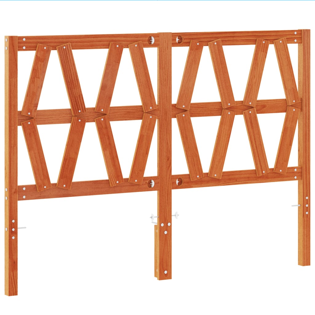 Testiera Marrone Cera 135 cm in Legno Massello di Pino - homemem39