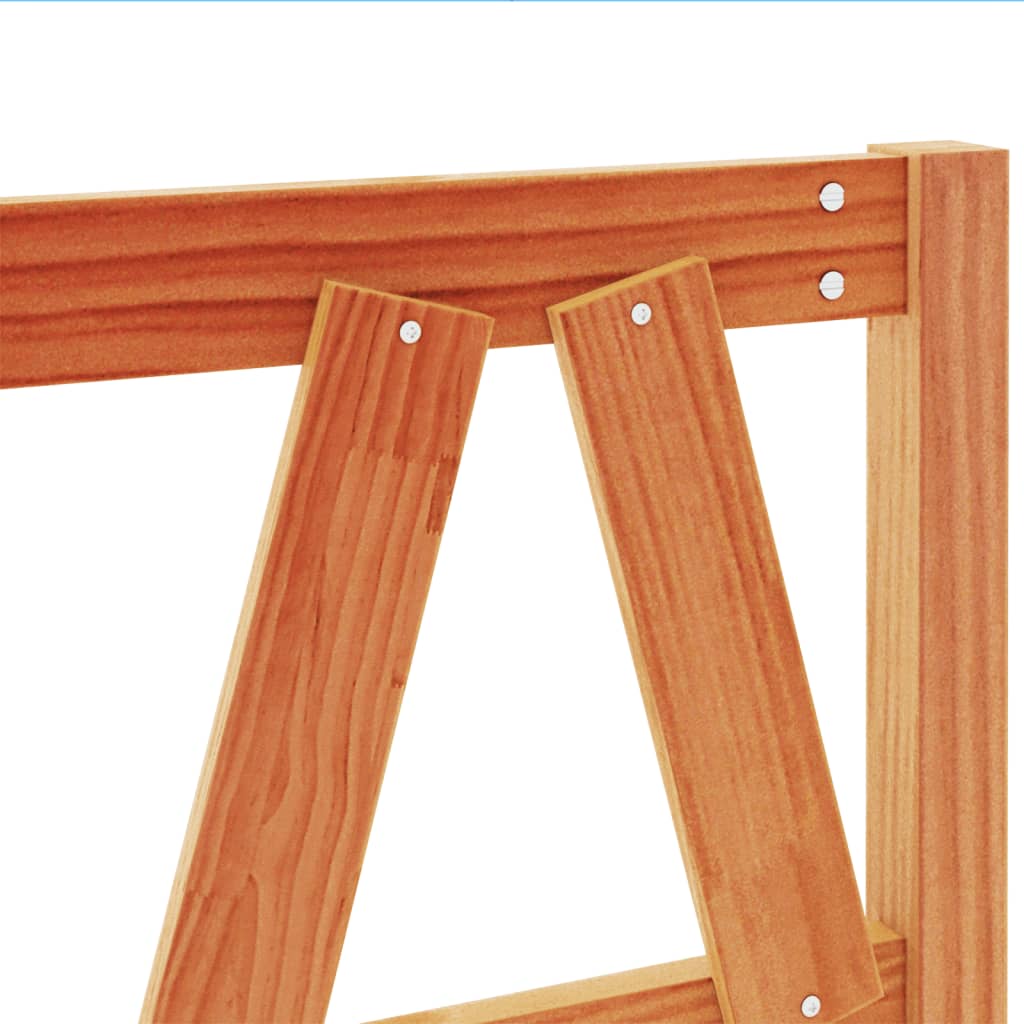 Testiera Marrone Cera 135 cm in Legno Massello di Pino - homemem39