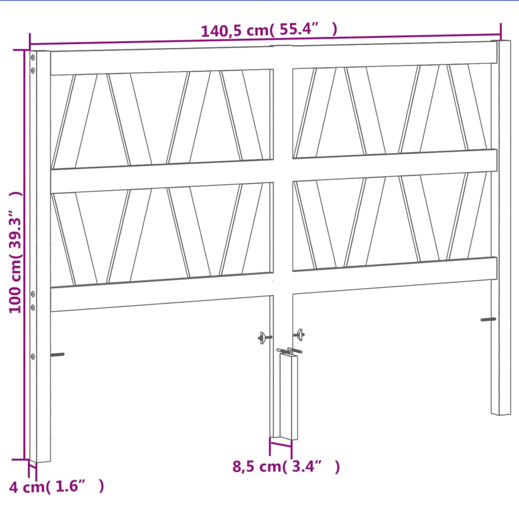 Testiera Marrone Cera 135 cm in Legno Massello di Pino