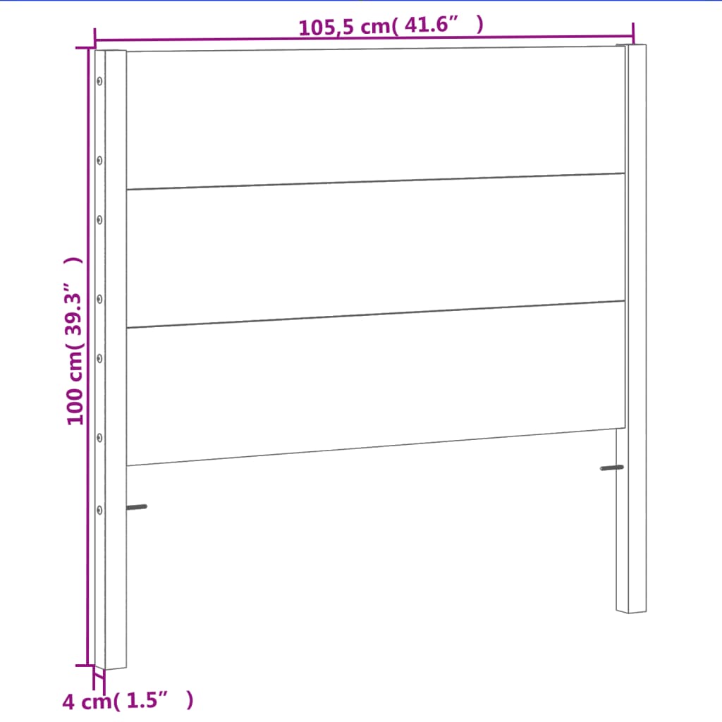 Testiera Marrone Cera 100 cm in Legno Massello di Pino