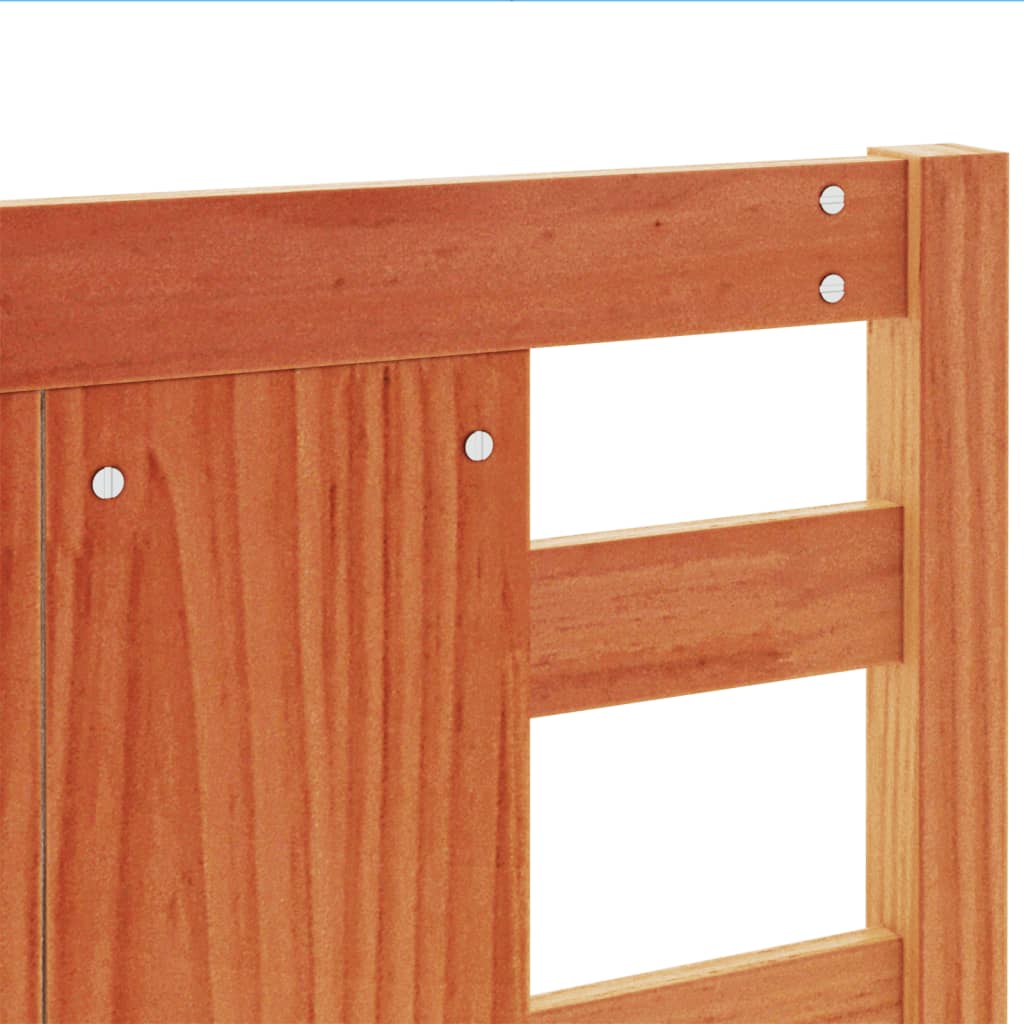 Testiera Marrone Cera 135 cm in Legno Massello di Pino - homemem39