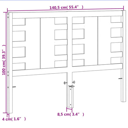 Wax Brown Headboard 135 cm in Solid Pine Wood