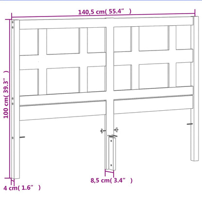 Testiera Marrone Cera 135 cm in Legno Massello di Pino