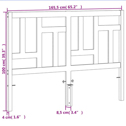 Testiera Marrone Cera 160 cm in Legno Massello di Pino