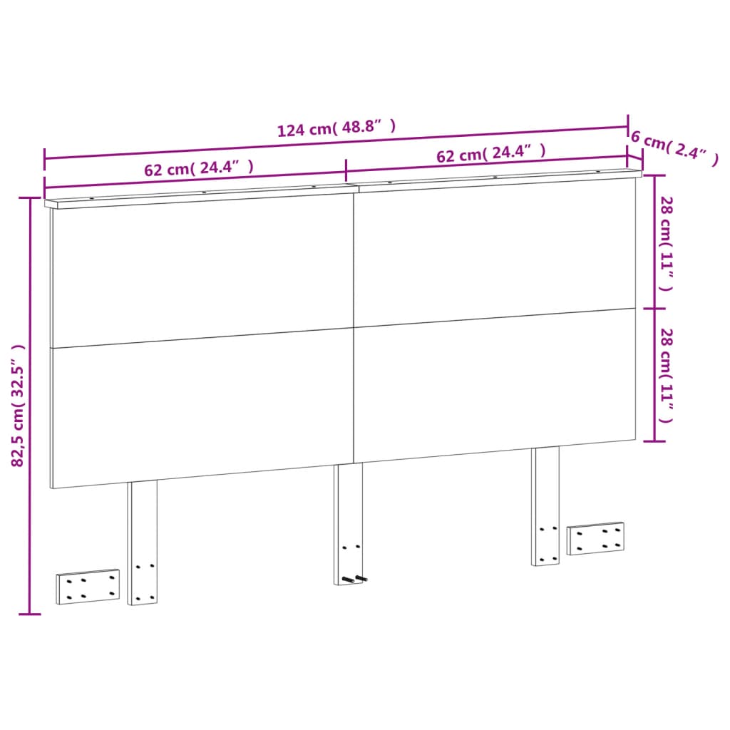 Testiera Marrone Cera 120 cm in Legno Massello di Pino