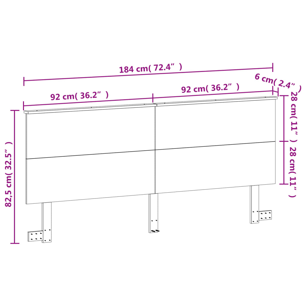 Testiera Marrone Cera 180 cm in Legno Massello di Pino