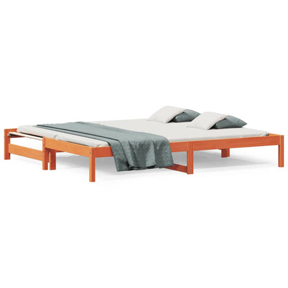 Divano con Letto Estraibile Marrone Cera 90x200cm Massello Pino | homemem39