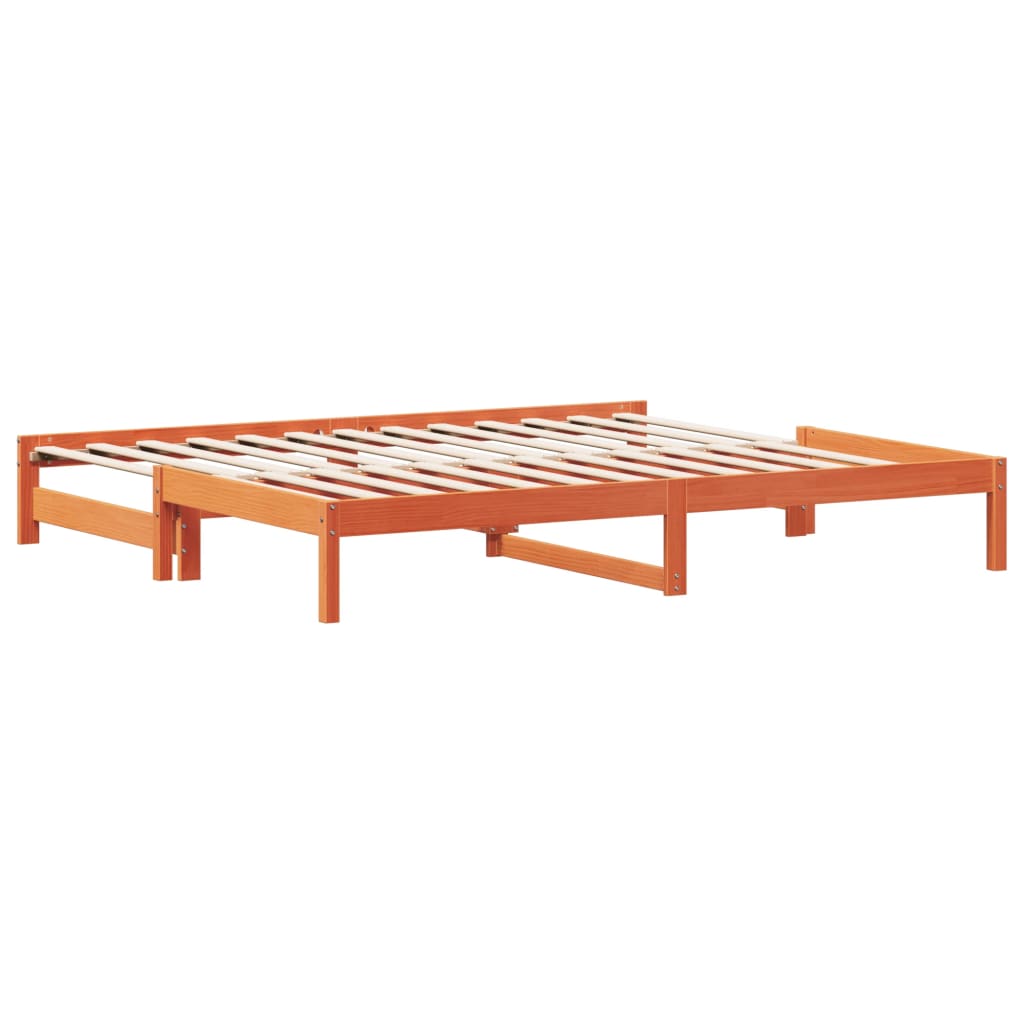 Divano con Letto Estraibile Marrone Cera 90x200cm Massello Pino | homemem39