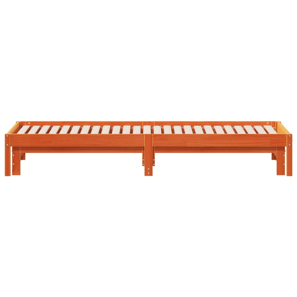 Divano con Letto Estraibile Marrone Cera 80x200cm Massello Pino | homemem39