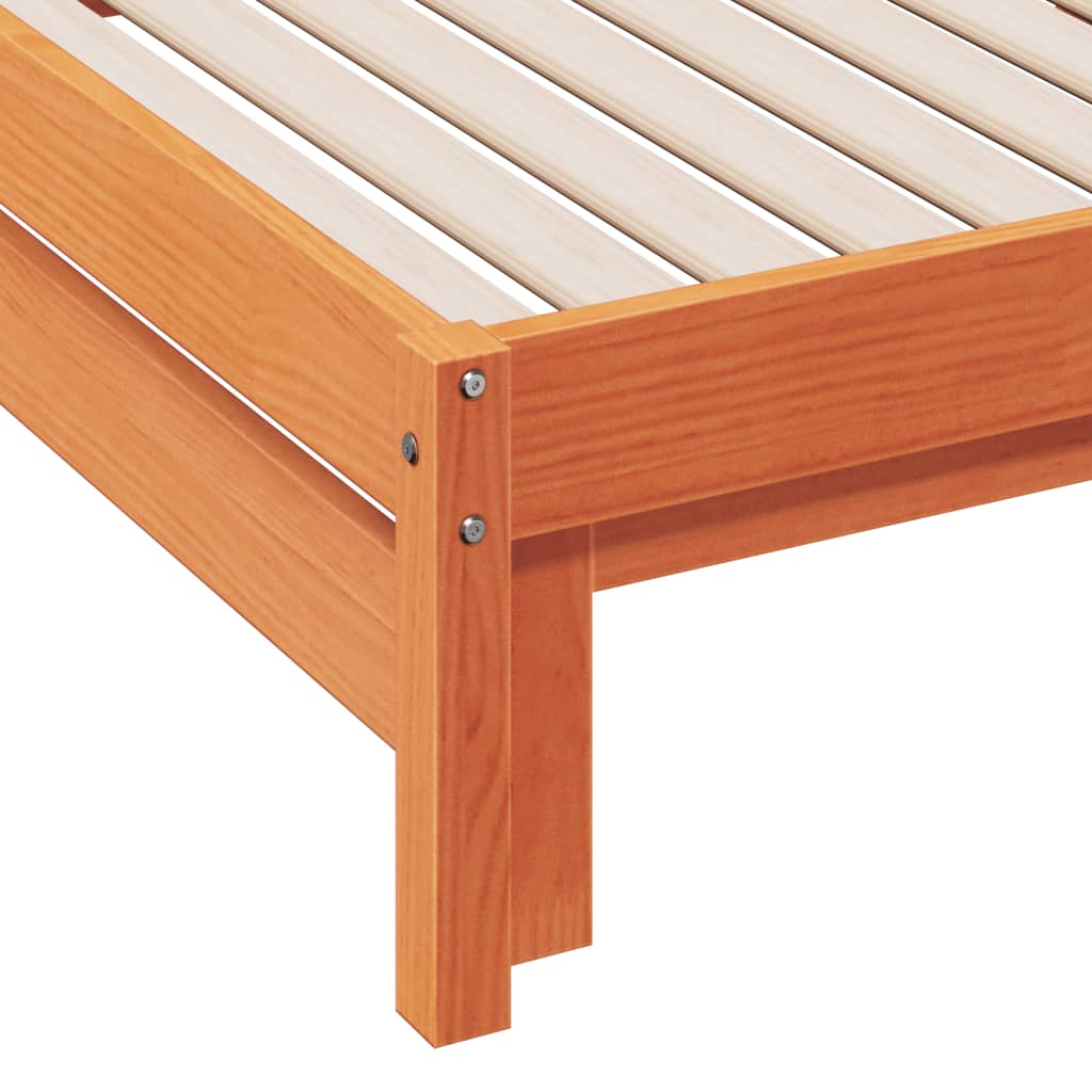 Divano con Letto Estraibile Marrone Cera 80x200cm Massello Pino | homemem39