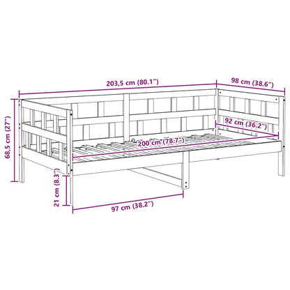 Dormeuse senza Materasso Marrone Cera 90x200 cm Legno di Pino - homemem39