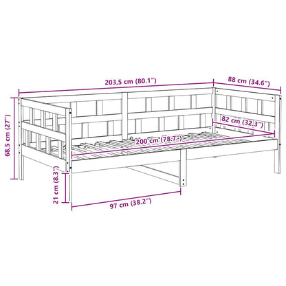 Dormeuse senza Materasso Marrone Cera 80x200 cm Legno di Pino | homemem39