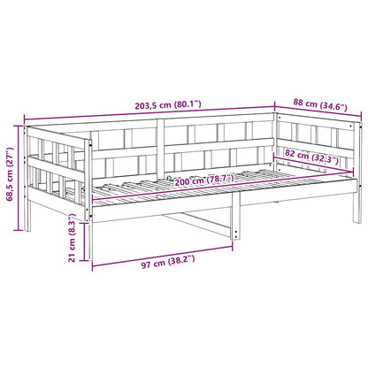 Dormeuse senza Materasso Marrone Cera 80x200 cm Legno di Pino