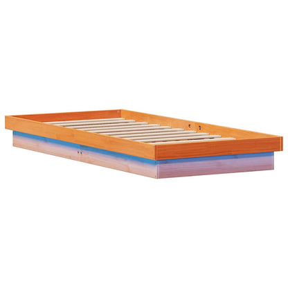 Giroletto LED Marrone Cera 90x200 cm in Legno Massello di Pino | homemem39