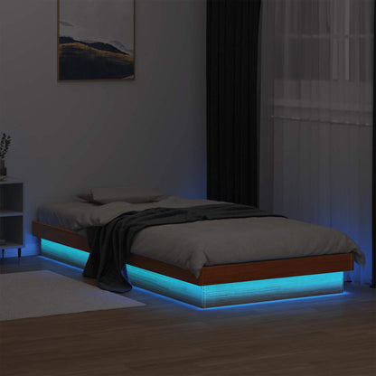 Giroletto LED Marrone Cera 90x200 cm in Legno Massello di Pino | homemem39