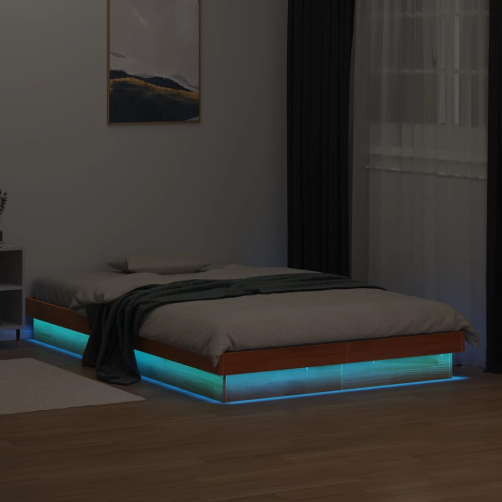 Giroletto LED Marrone Cera 120x200 cm in Legno Massello di Pino | homemem39