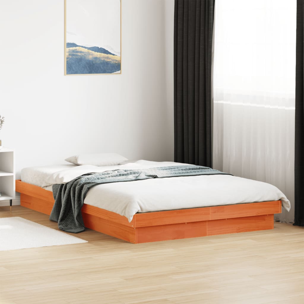 Giroletto LED Marrone Cera 140x200 cm in Legno Massello di Pino | homemem39