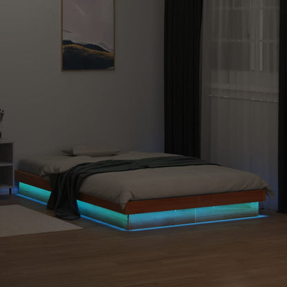 Giroletto LED Marrone Cera 140x200 cm in Legno Massello di Pino | homemem39