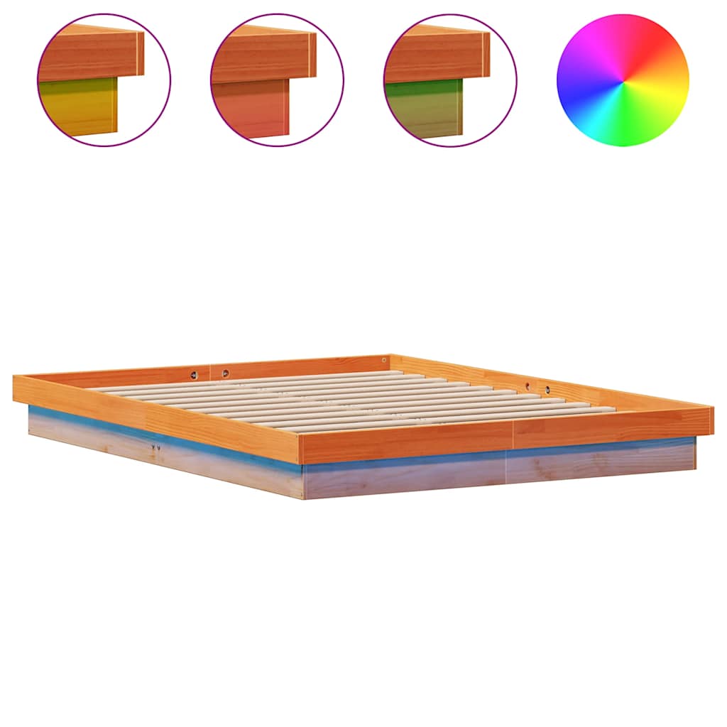 Giroletto LED Marrone Cera 150x200 cm in Legno Massello di Pino | homemem39