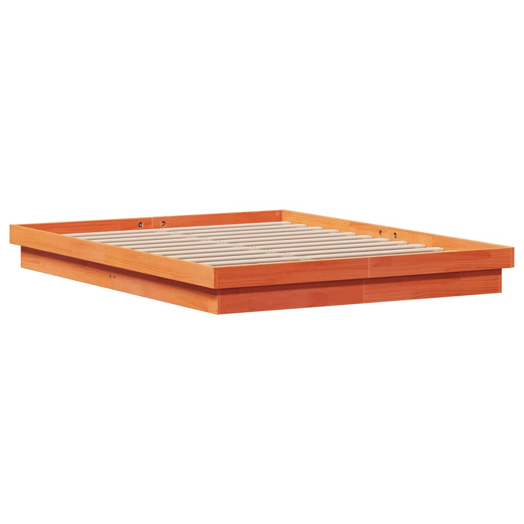 Giroletto Marrone Cera con LED 160x200 cm Legno Massello Pino - homemem39