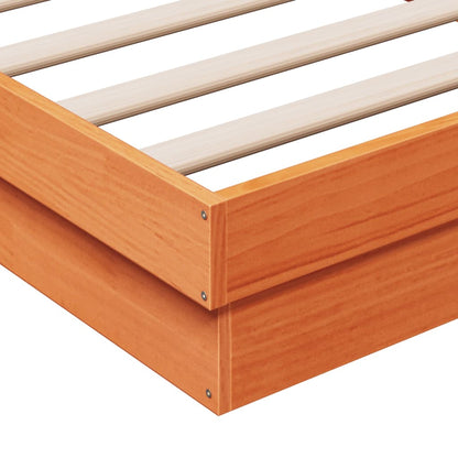 Giroletto Marrone Cera con LED 160x200 cm Legno Massello Pino | homemem39