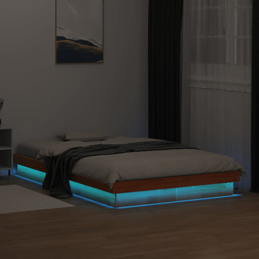 Giroletto LED Marrone Cera 120x190 cm in Legno Massello di Pino | homemem39