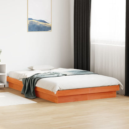 Giroletto LED Marrone Cera 135x190 cm in Legno Massello di Pino | homemem39