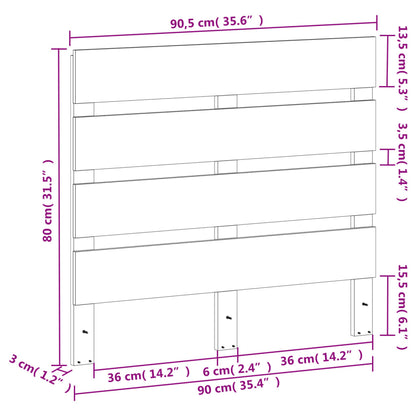 Testiera Marrone Cera 90 cm in Legno Massello di Pino