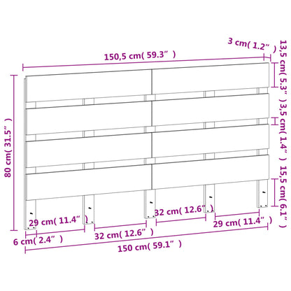 Testiera Marrone Cera 150 cm in Legno Massello di Pino