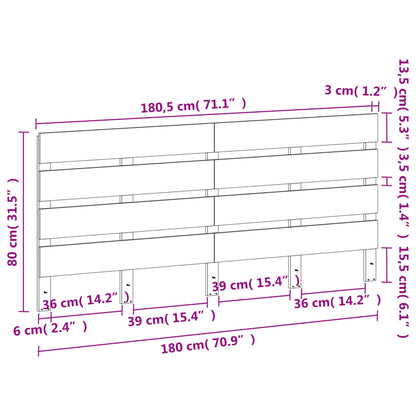 Testiera Marrone Cera 135 cm in Legno Massello di Pino