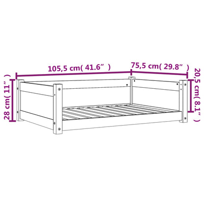 Cuccia Cani Marrone Cera 105,5x75,5x28 cm Legno Massello Pino