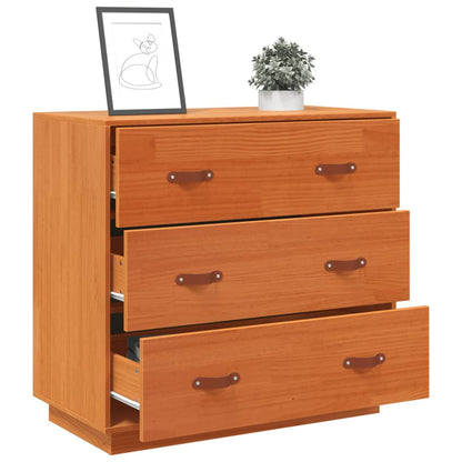 Credenza Marrone Cera 80x40x75 cm in Legno Massello di Pino