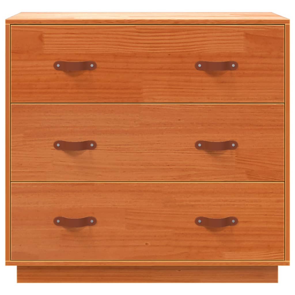 Wax Brown Sideboard 80x40x75 cm in Solid Pine Wood