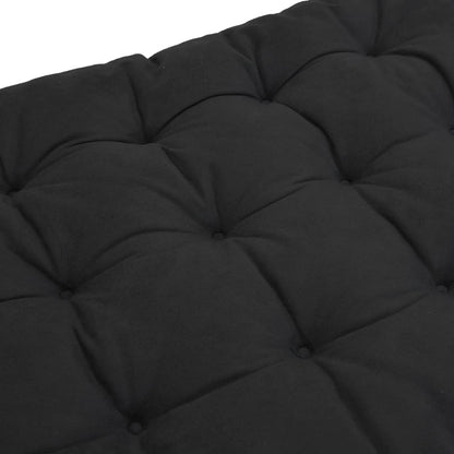 Black Cot Cushion 160x50x10 cm Faux Suede