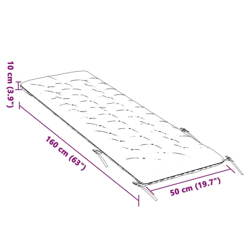 Cuscino per Lettino Crema 160x50x10 cm Finta Pelle Scamosciata