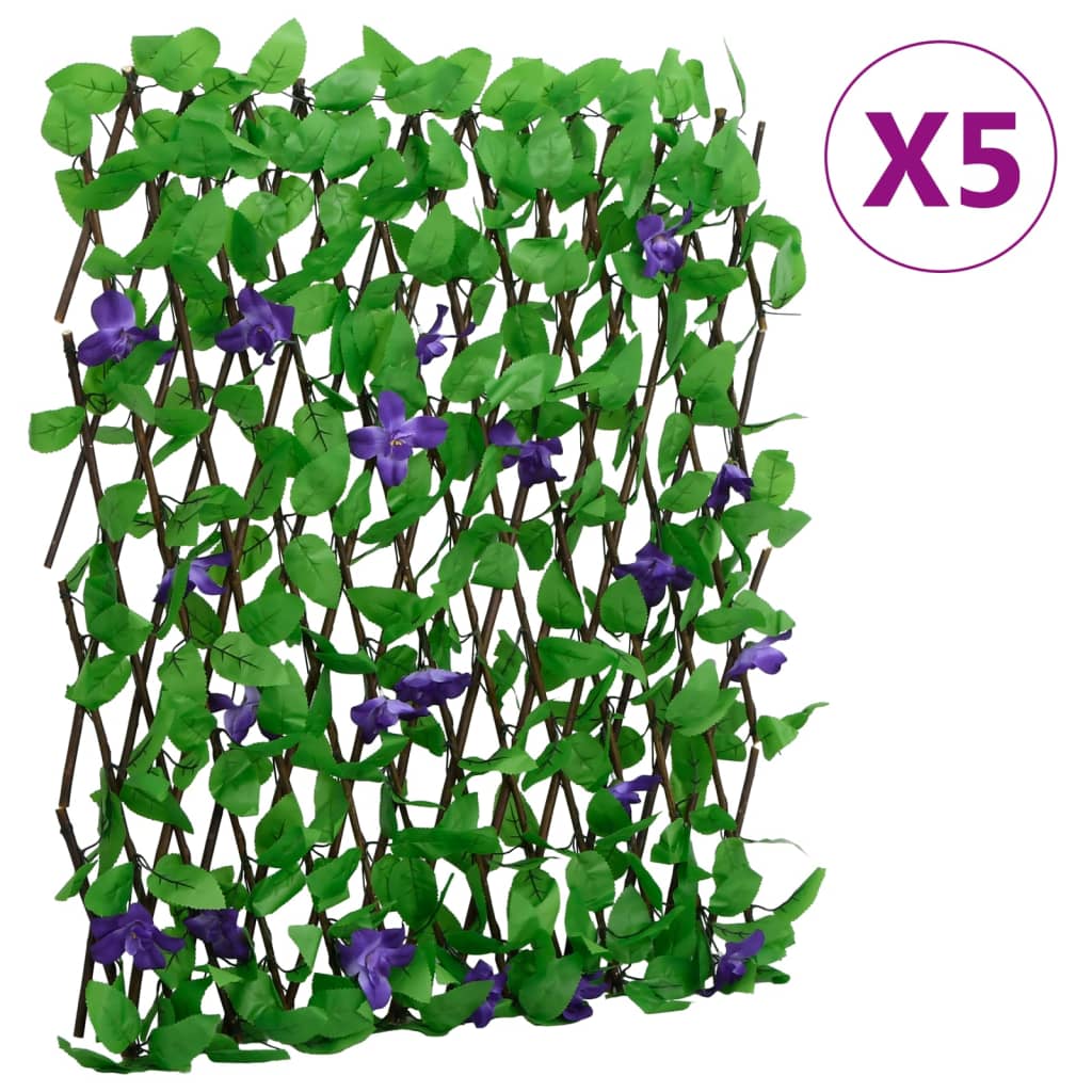 Expandable Artificial Ivy Trellis 5 pcs Green 180x70 cm